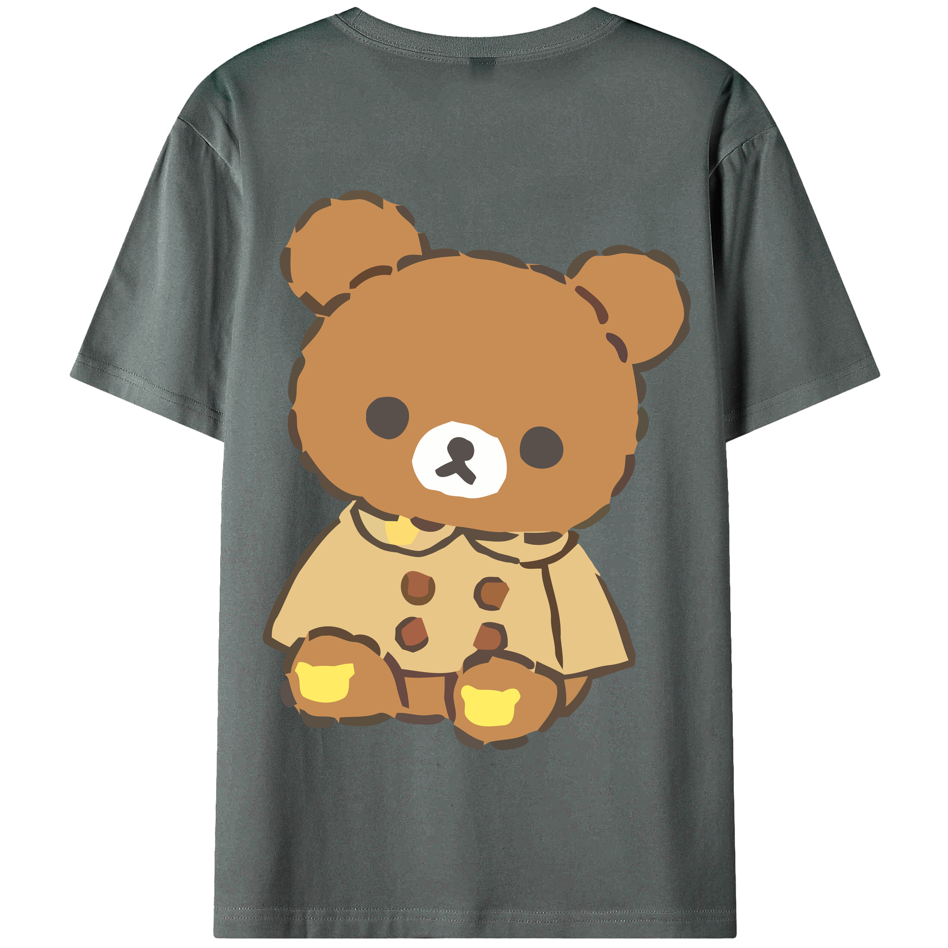 （画像用） リラックマ リラックマ キイロイトリ Rilakkuma Korilakkuma Kiiroitori 綿100％半袖Tシャツ（背面プリント）